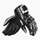 Guanti Quantum 2, un guanto moto con paranocche specifiche da gara. Colore Neon Red-Black. Di REV'IT!.